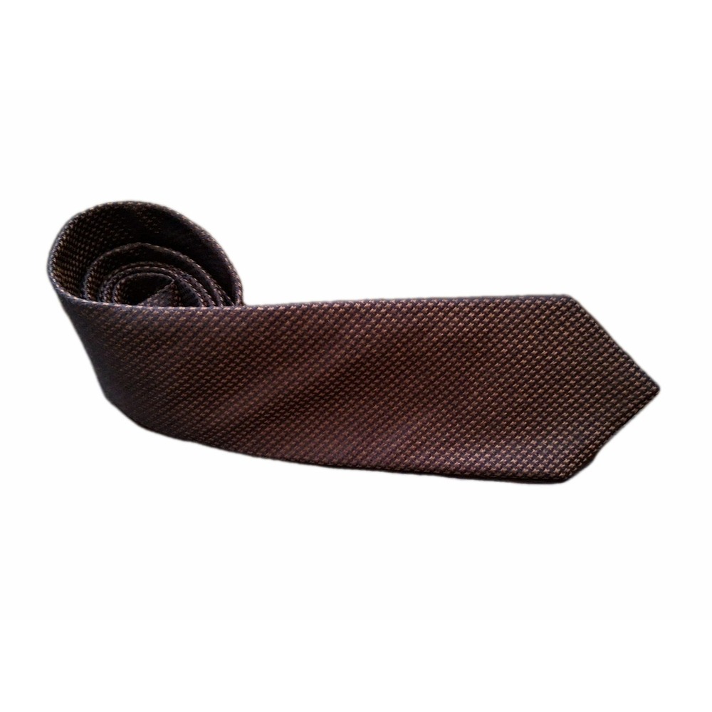 VTG Brooks Brothers Men's XL Brown Geometric Silk Tie Woven In Italy Made In USA